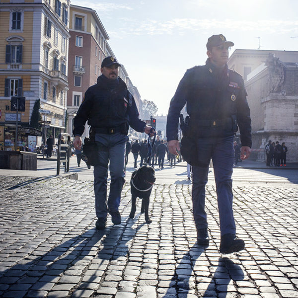 Operazione cinofila anti esplosivo.